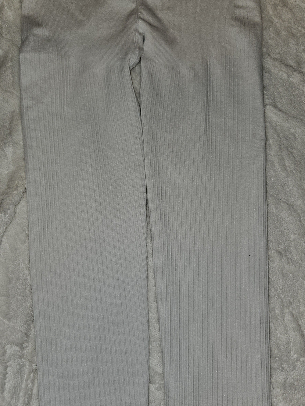 Women's Light Gray Ribbed Leggings